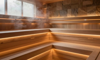 1 330x200 - Тренды в дизайне бань и саун: материалы, свет и функциональность