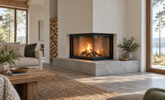 energo corner fireplace 330x200 - Угловые камины и плита суперизол
